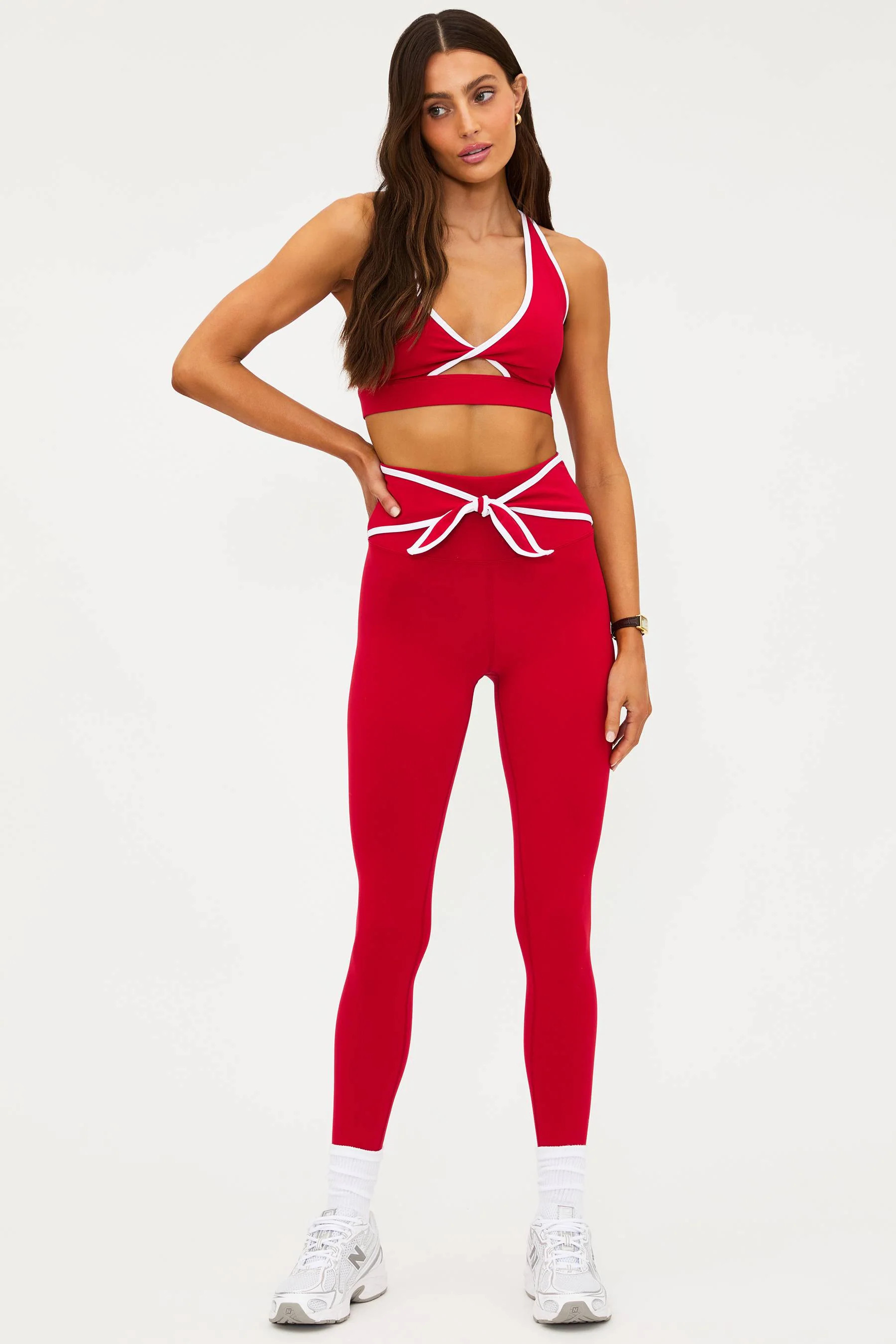 Violetta Legging Peppermint Matte | Red Bow Legging | Beach Riot | Beach Riot