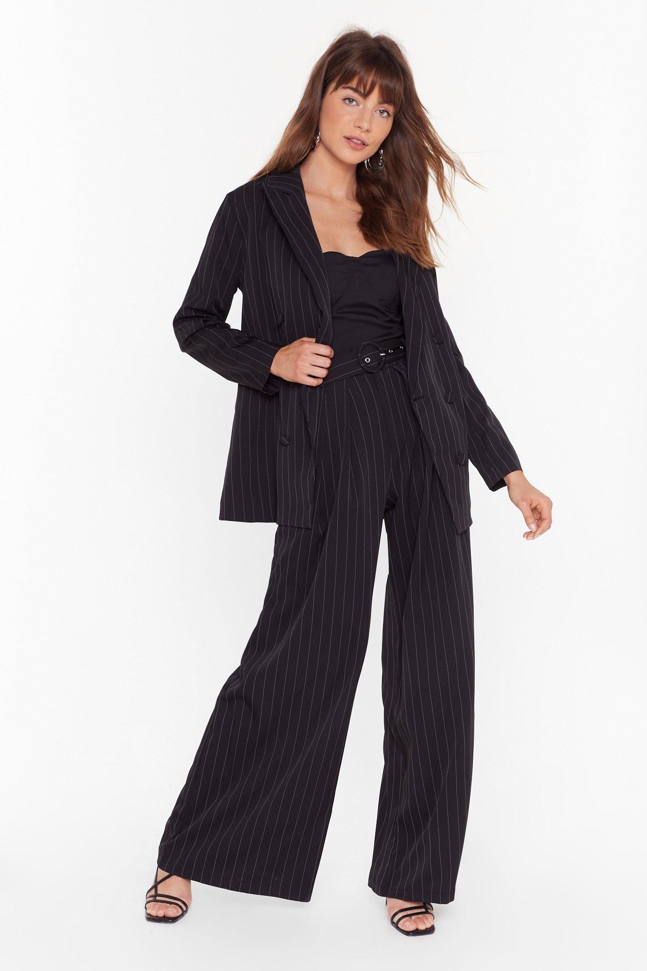Womens Business is Business Pinstripe Double Breasted Blazer - Black | NastyGal (US & CA)