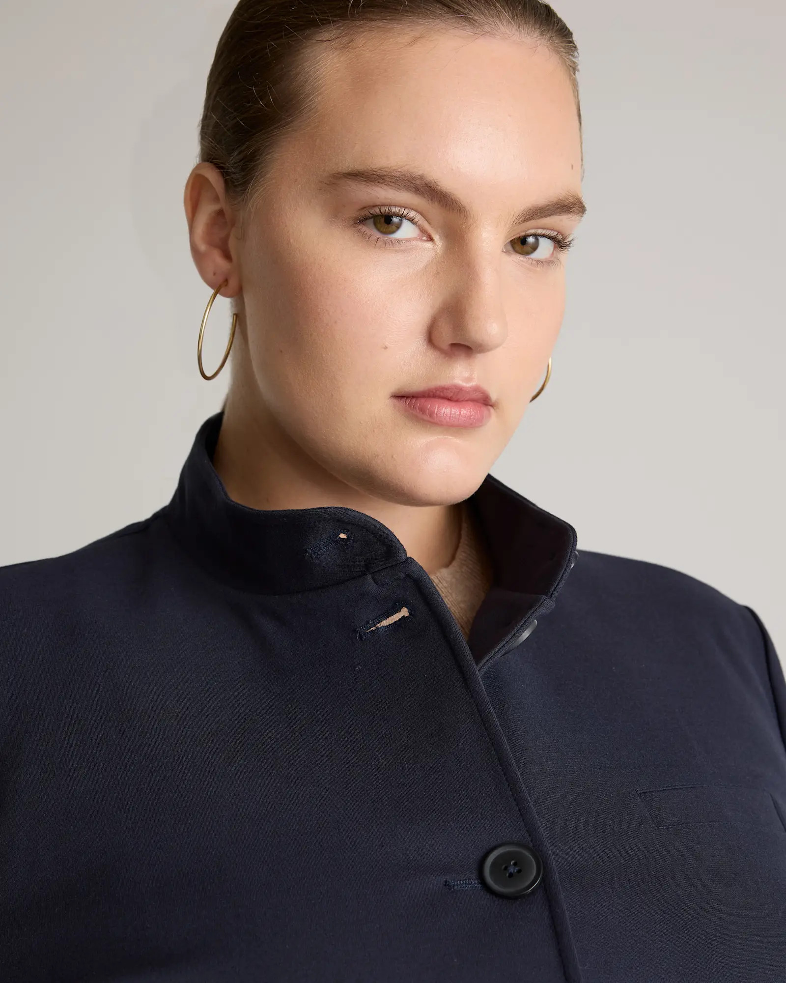 Ultra-Stretch Ponte Stand Collar Blazer | Quince