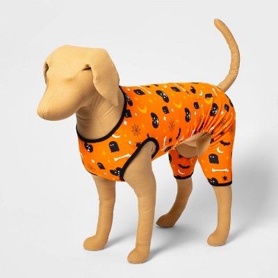 Halloween Spooky Print Dog and Cat Matching Family Pajamas - Orange | Target