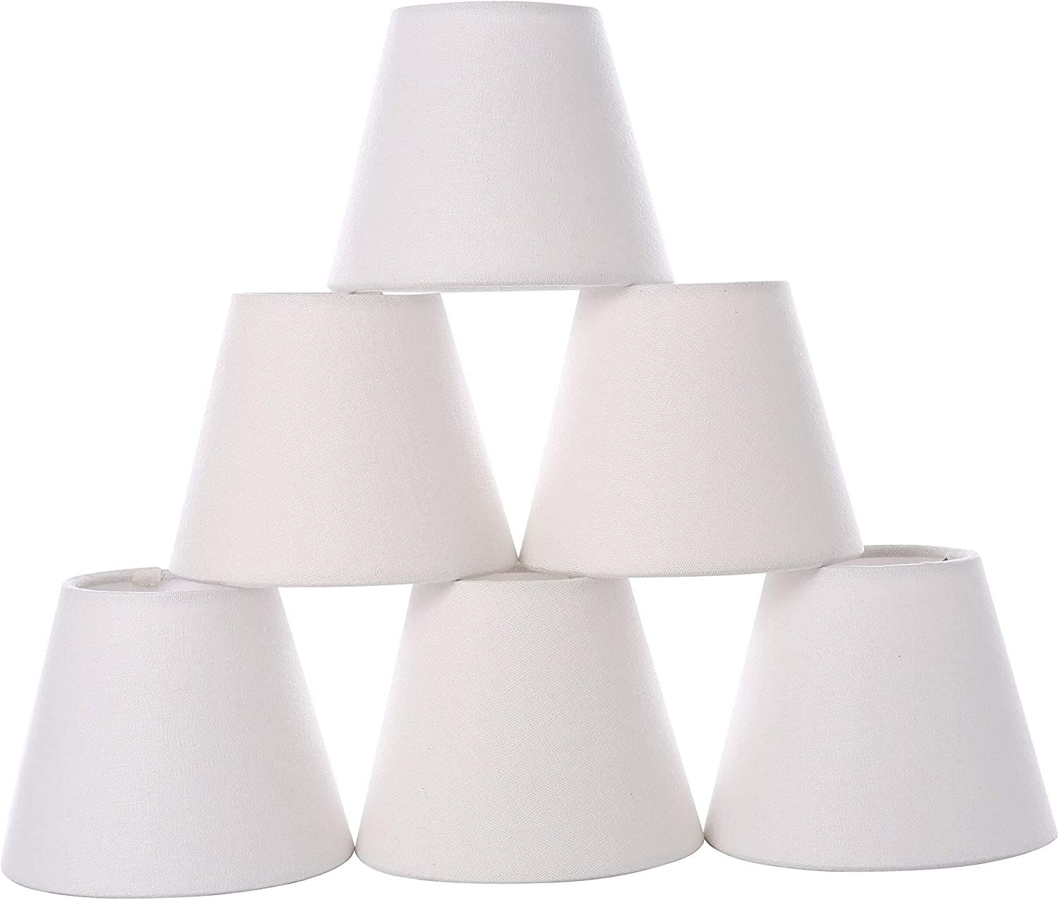 Chandelier Shades,Small lamp Shade Hardback, Clip on Shades with White Linen Dia 3.5"Top x 6"Bott... | Amazon (US)