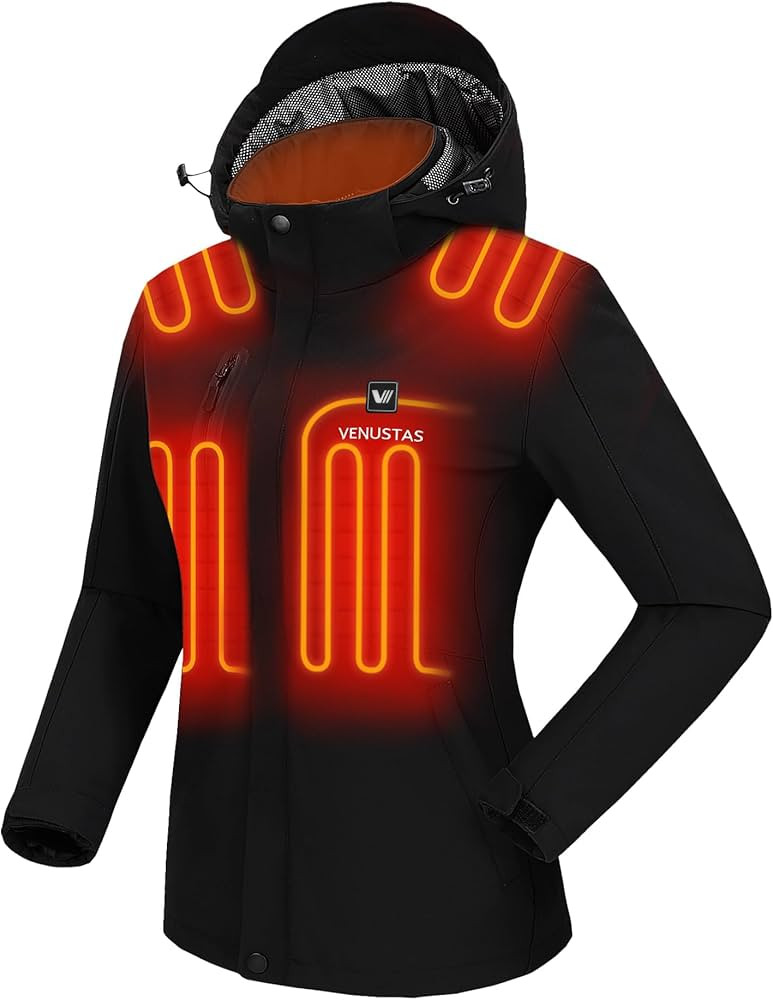 Venustas Women's Heated Jacket with Battery Pack 7.4V, Windproof Electric Insulated Coat with Det... | Amazon (US)