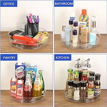 URALFA 2-Pack Lazy Susan Cabinet Organizer, Plastic Rotating Round Lazy Susan Turntable for Cabin... | Amazon (US)