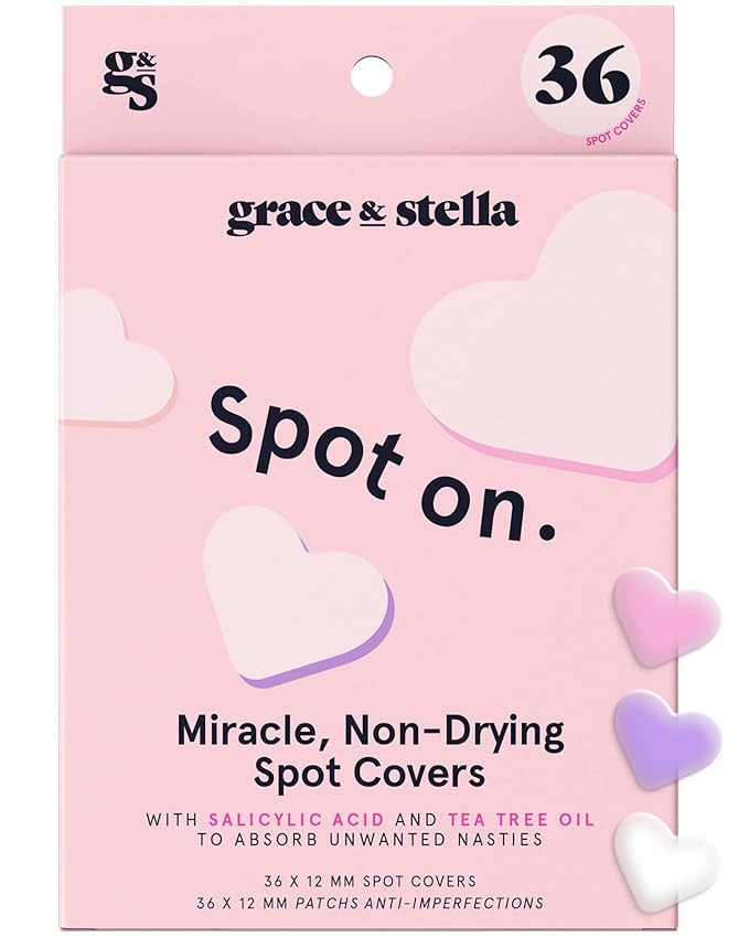 grace & stella Award Winning Pimple Patches For Face (Heart, 36 Count) - Hydrocolloid Acne Patche... | Amazon (US)