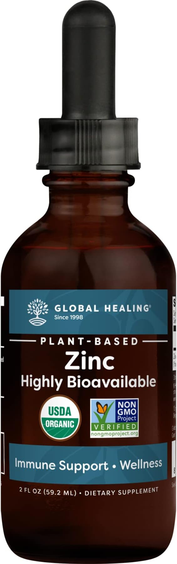 Global Healing USDA Organic Zinc Liquid Supplement - Pure Vitamin Drops for Immune System Boost, ... | Amazon (US)