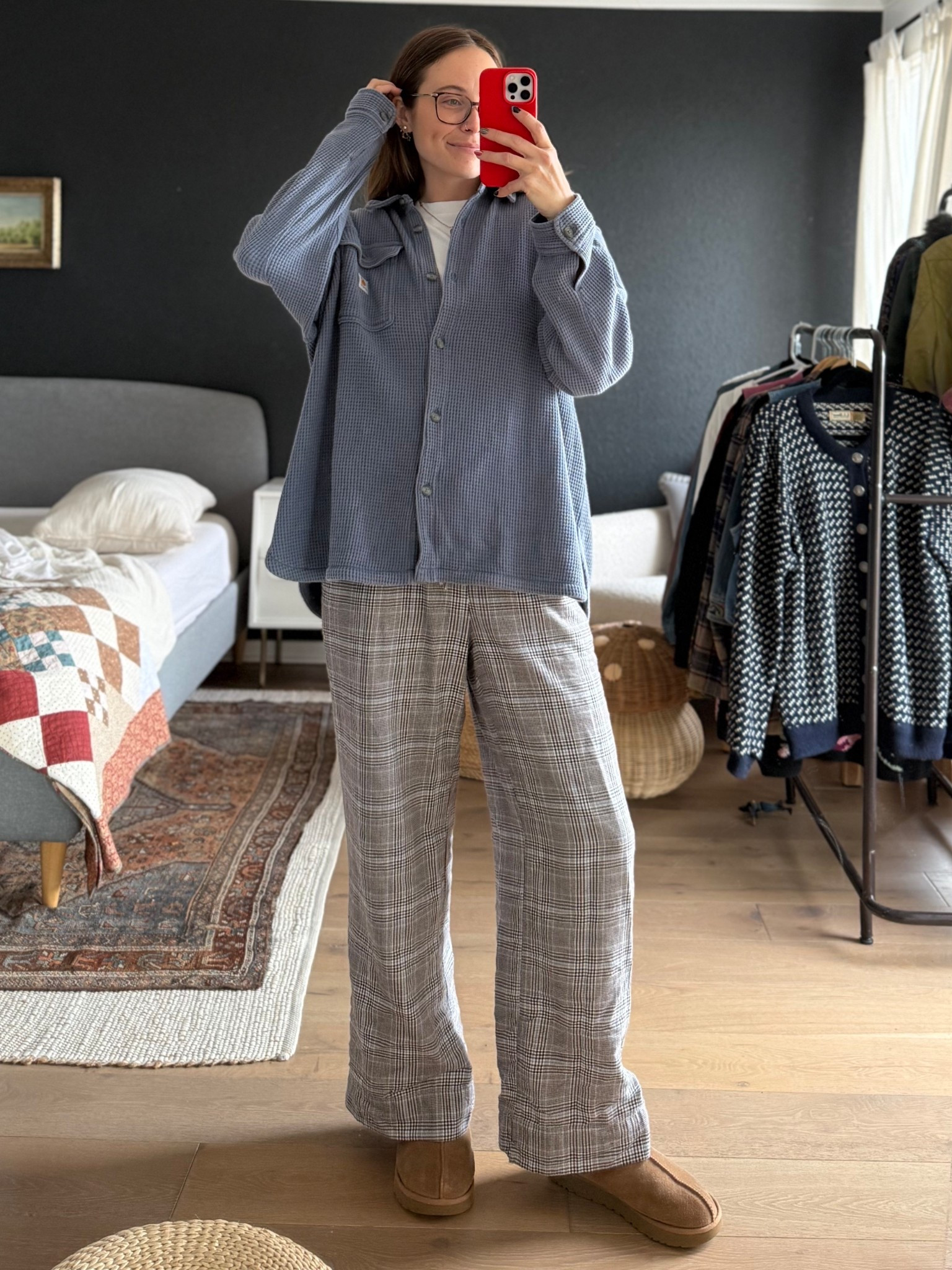 Wearing a L in button up and M in pants 

#LTKTall #LTKootd #LTKmomlife