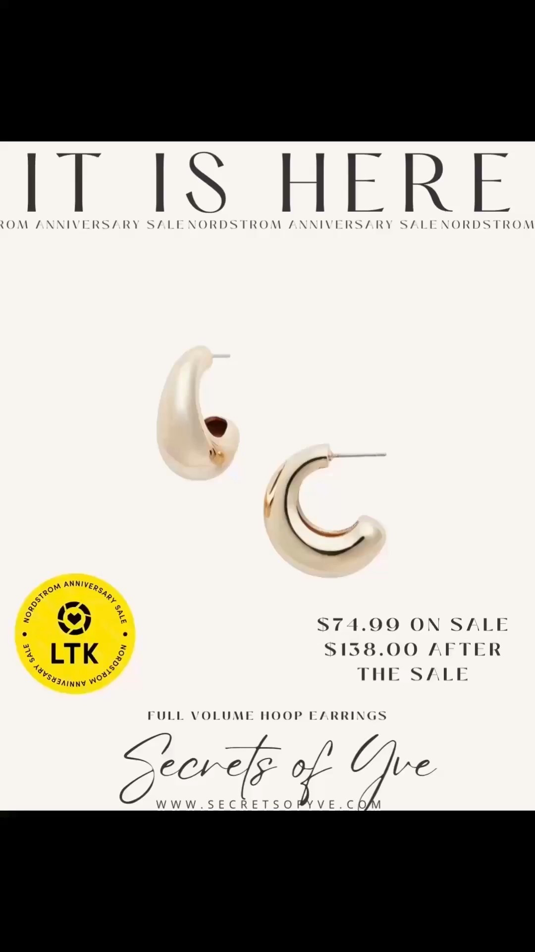 SecretsofYve: At least one classy pair of earrings is a must. Shop the NSALE Nordstrom Anniversary Sale! Happy to be your guide for the 5th year. 🖤 
Pick some as gifts.
#Secretsofyve #ltkgiftguide
Always humbled & thankful to have you here.. New posts daily at 3pm & 4:15pm EST. 
CEO: PATESI Global & PATESIfoundation.org
@secretsofyve : where beautiful meets practical, comfy meets style, affordable meets glam with a splash of splurge every now and then. I do LOVE a good sale and combining codes! #ltkstyletip #ltksalealert #ltkfamily #ltku #ltkfindsunder100 #ltkactive #ltkactive #ltkkids #ltkfindsunder50 #ltkover40 #ltkpetite #ltkplussize #ltkhome #ltkswim #ltkitbag #ltkwedding #ltkbaby #ltkbeauty #ltkmidsize #ltktravel #ltkparties #ltkbump #ltkwatchnow #ltkxnsale secretsofyve 

#LTKMens #LTKSeasonal #LTKKids