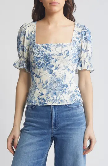Reformation Constance Floral Print Puff Sleeve Top | Nordstrom | Nordstrom