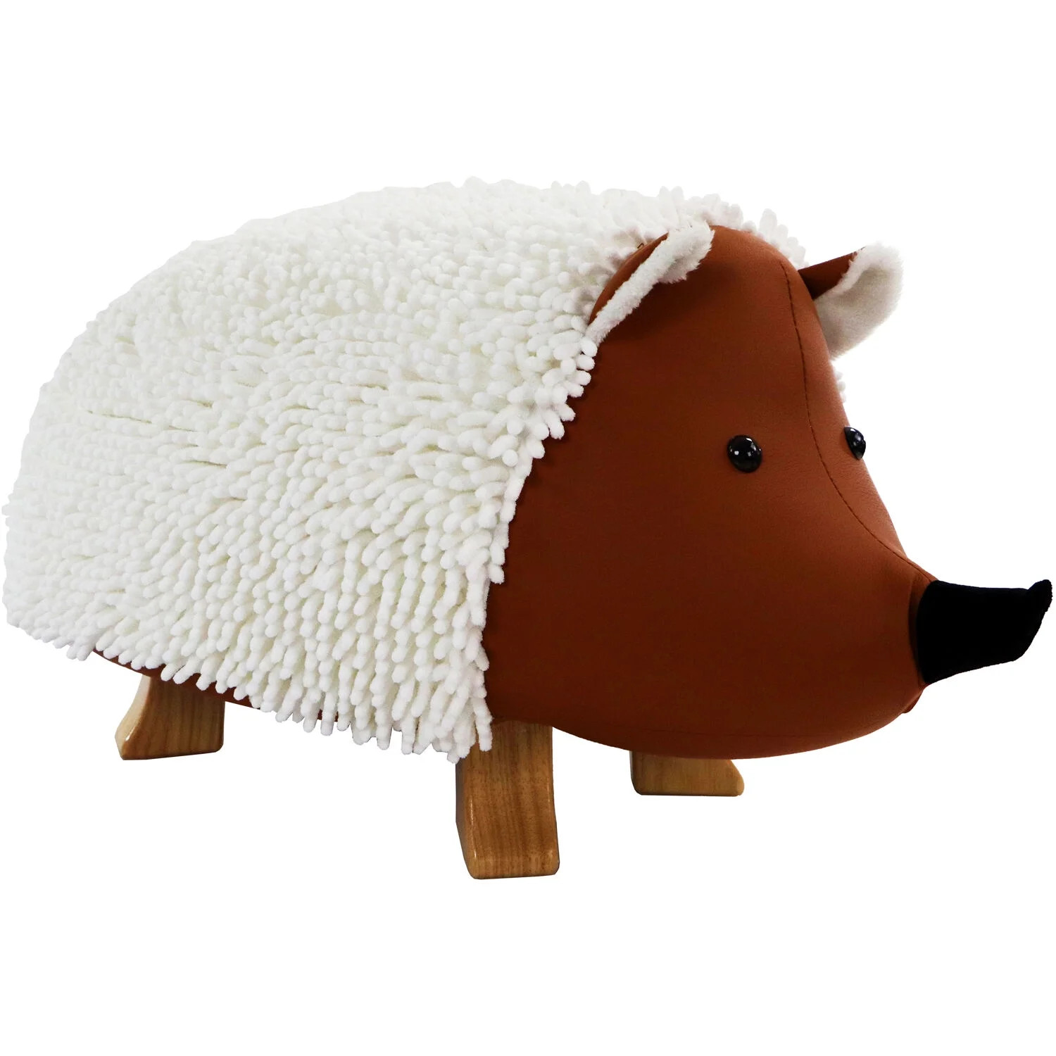 Critter Sitters 16-In Seat Height Plush Hedgehog Animal Shape Ottoman Furniture for Nursery, Bedr... | Walmart (US)