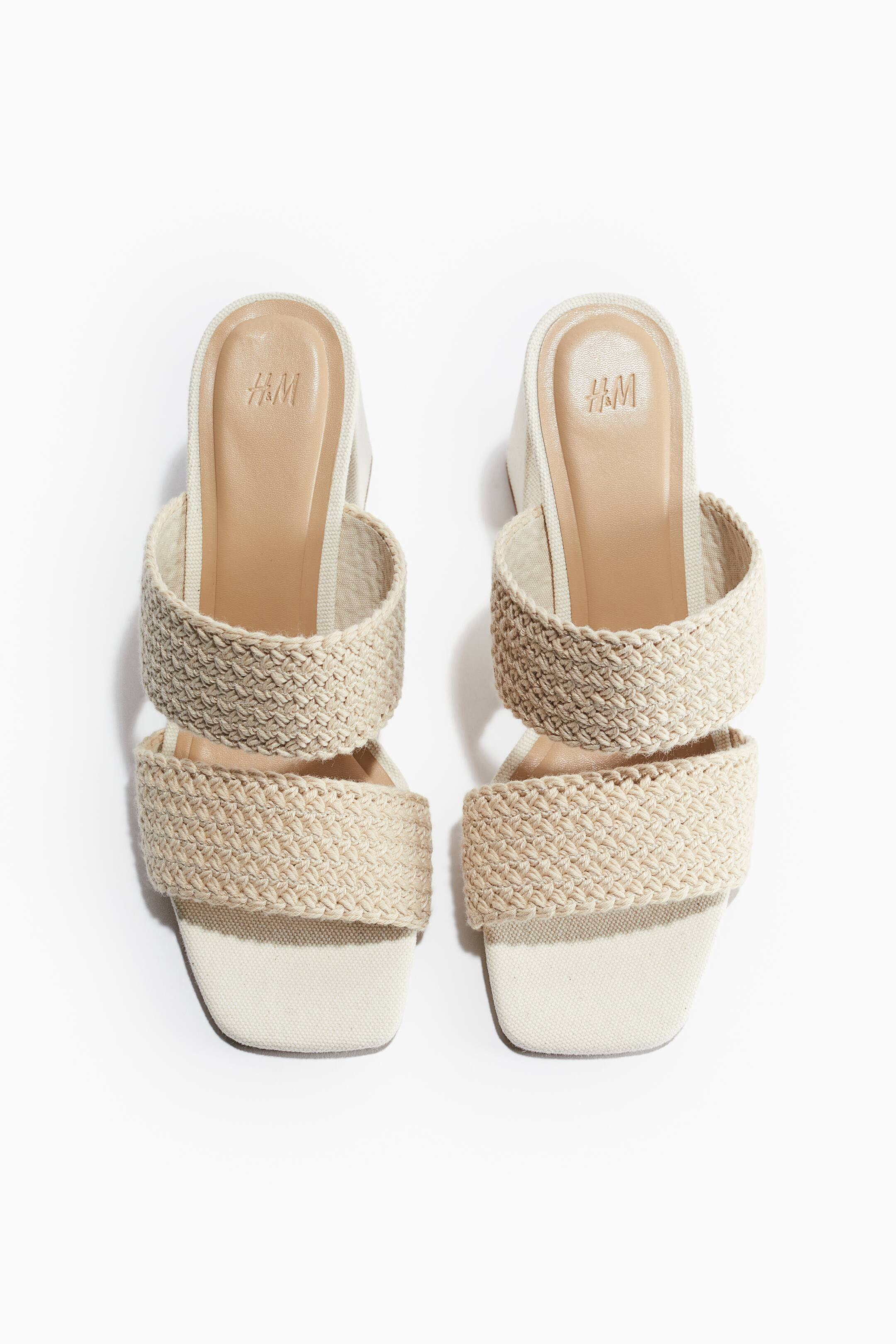 Braided Sandals with Heel - Light beige - Ladies | H&M US | H&M (US + CA)