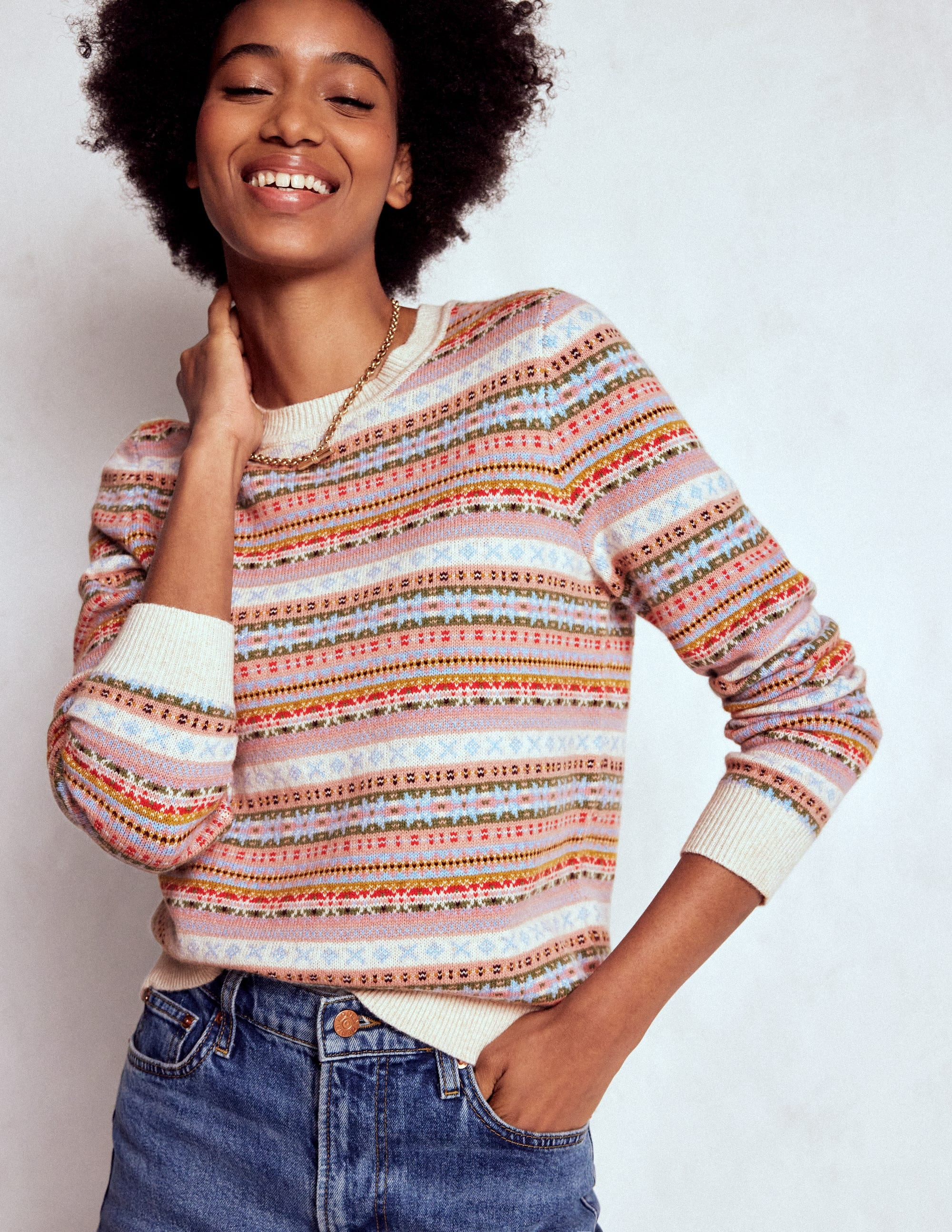 Edie Fair Isle Sweater-Heritage Fair Isle | Boden (US)