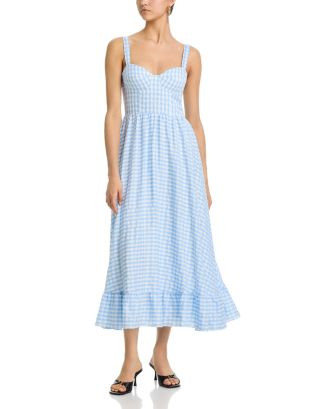 AQUA Gingham Bustier Midi Dress - Exclusive | Bloomingdale's Women All Women | Bloomingdale's (AU)