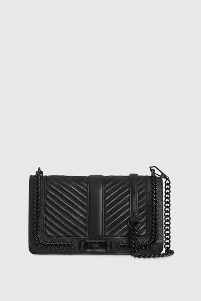 Chevron Quilted Love Crossbody with Chain Inset | Rebecca Minkoff