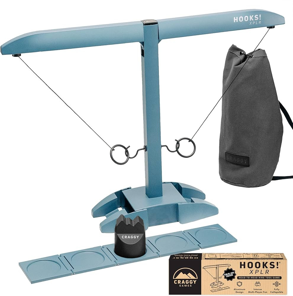 Craggy Games Ring Toss & Shot Ladder Game Hooks XPLR - Portable Aluminum Hook and Ring for Indoor... | Amazon (US)