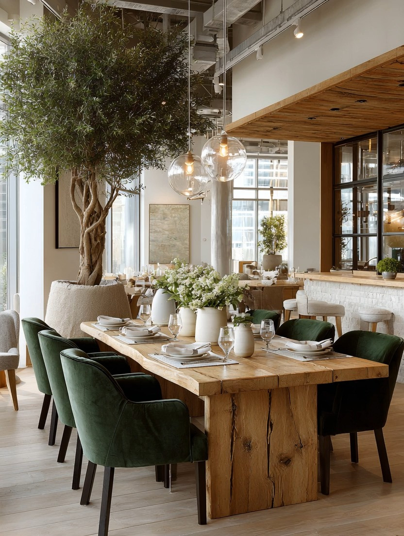 Steal this dining room idea from the most beautiful modern cafés and boutique restaurants.

Have you noticed that the most memorable dining spaces rarely rely on complicated decor?

Instead, they focus on a few timeless elements done exceptionally well.

A substantial natural wood table.

Comfortable statement seating.

And a touch of greenery.

This gorgeous extra-long dining table instantly grounds the space with warmth, texture, and natural character. The wood brings an organic, welcoming feeling that encourages people to gather, linger, and connect.

Then come the chairs.

Rich emerald green velvet dining chairs add that perfect layer of understated luxury. The color feels calming and connected to nature, while the velvet introduces softness and comfort to a space often filled with hard surfaces.

Together, natural wood and emerald velvet create one of our favorite combinations.

Grounding yet elegant.
Bold yet timeless.
Luxurious without feeling formal.

And if you want to take the look one step further, add an oversized statement tree nearby. It softens the room, adds height, and creates the kind of atmosphere you find in beautifully designed cafés and hospitality spaces.

At Elegant & Driven, we believe the dining room is more than a place to eat.

It's where conversations happen.
Ideas are shared.
Families gather.
Memories are created.

Design it accordingly.

✨ Natural wood. Emerald velvet. Timeless gathering space.

#DiningRoomDecor #EmeraldGreenDecor #VelvetDiningChairs #DiningRoomInspiration #ModernDiningRoom #LuxuryInteriors #HomeDecorIdeas #InteriorDesign #OrganicModern #ElegantAndDriven 

 #LTKHome