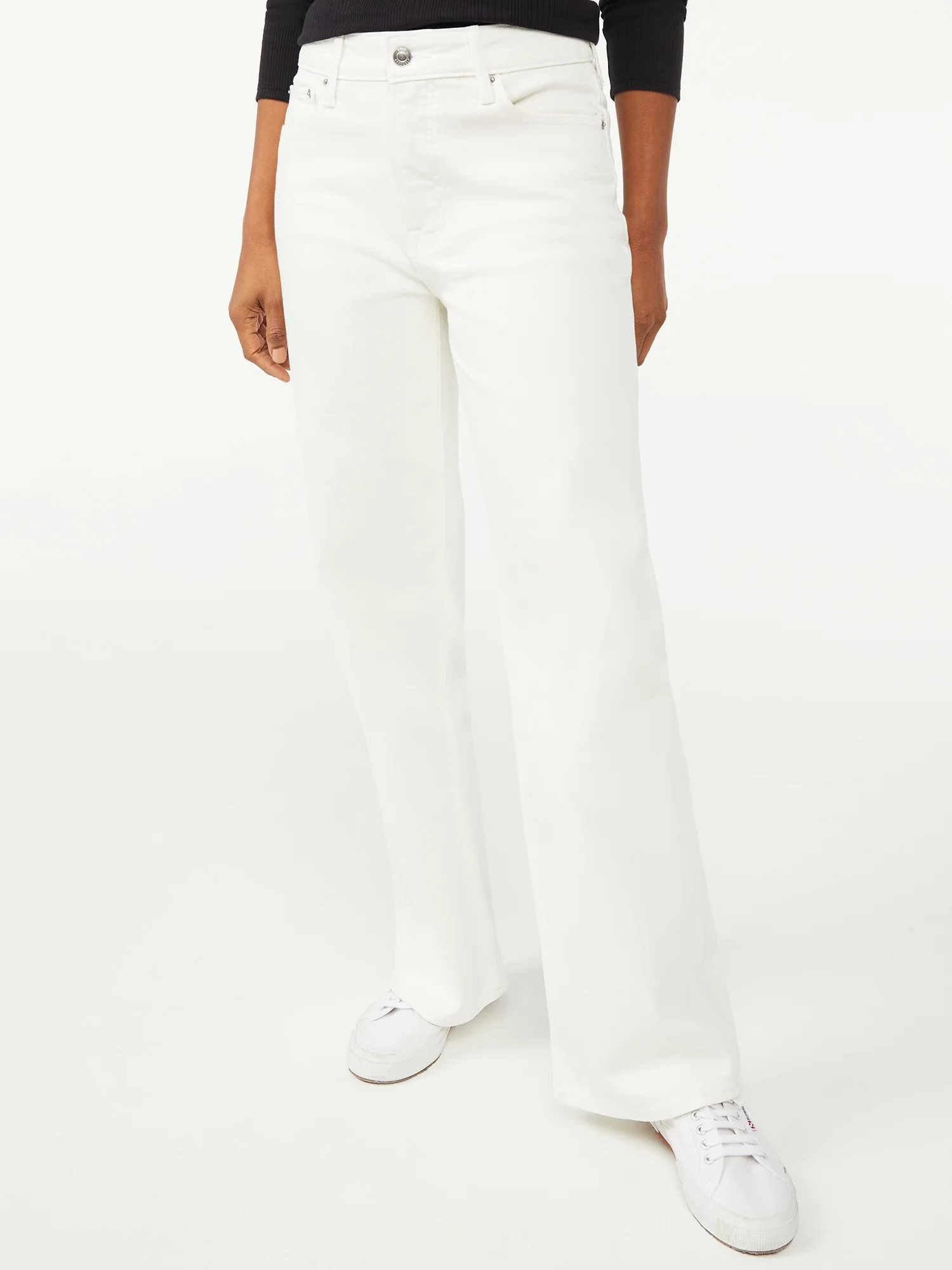 Free Assembly Women's High Rise 70’S Full Wide Leg Straight Jeans - Walmart.com | Walmart (US)