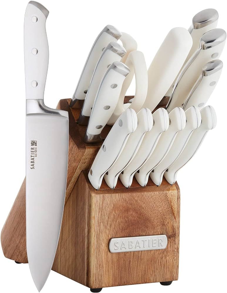 Amazon.com: Sabatier 15-Piece Forged Triple Rivet Knife Block Set, High-Carbon Stainless Steel Ki... | Amazon (US)