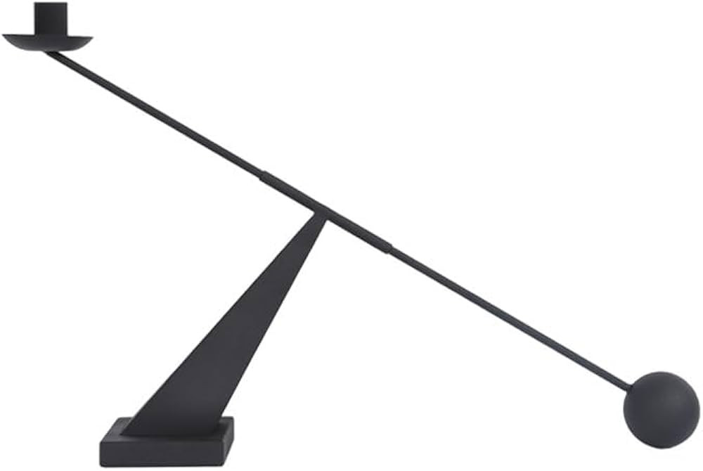 Black Taper Candlestick Holders, Metal Modern Geometric Line Candle Stands Decorative, Long Decor... | Amazon (US)