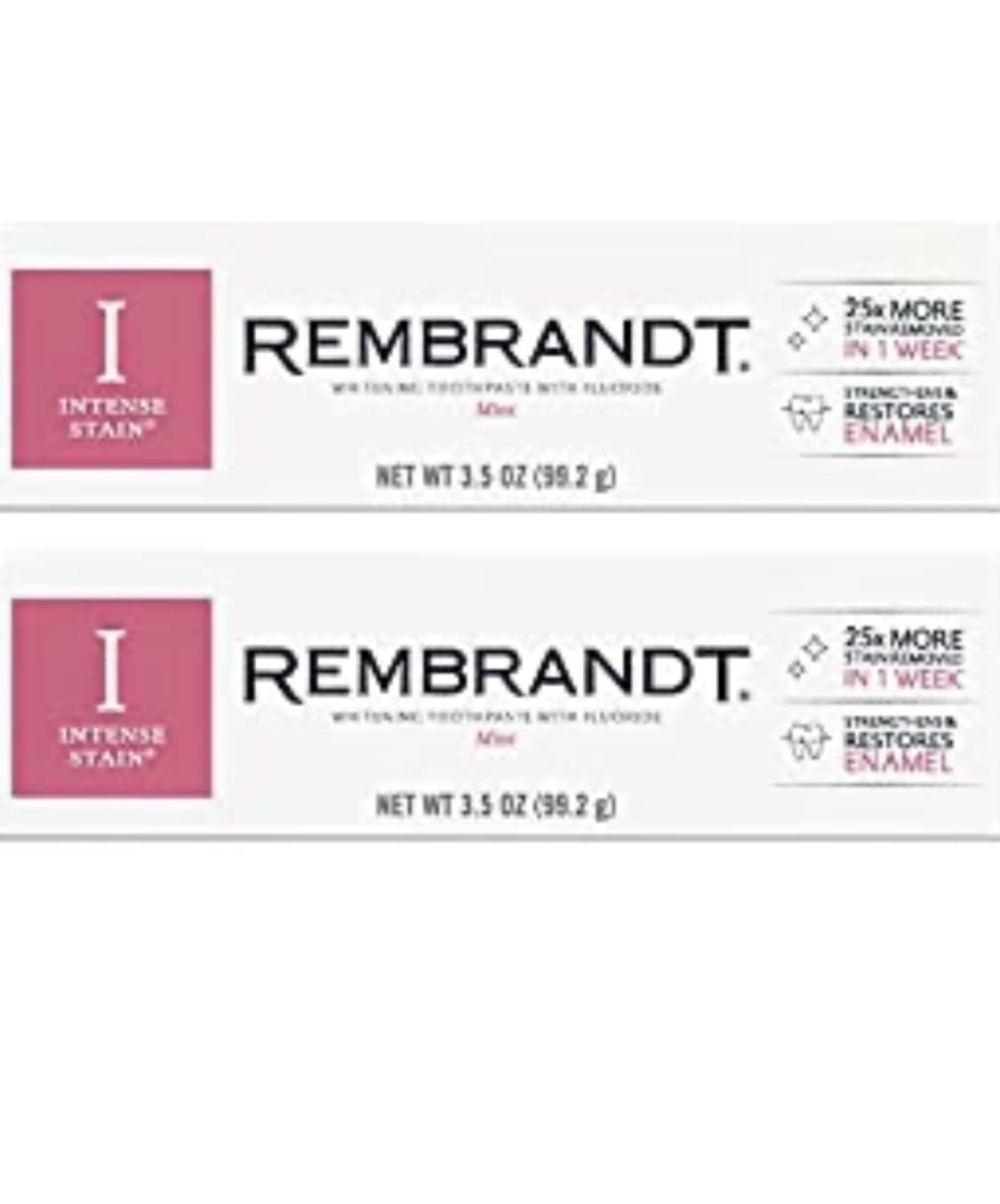 REMBRANDT Intense Stain Whitening Toothpaste With Fluoride, Removes Tough Stains, Rehardens And Stre | Amazon (US)
