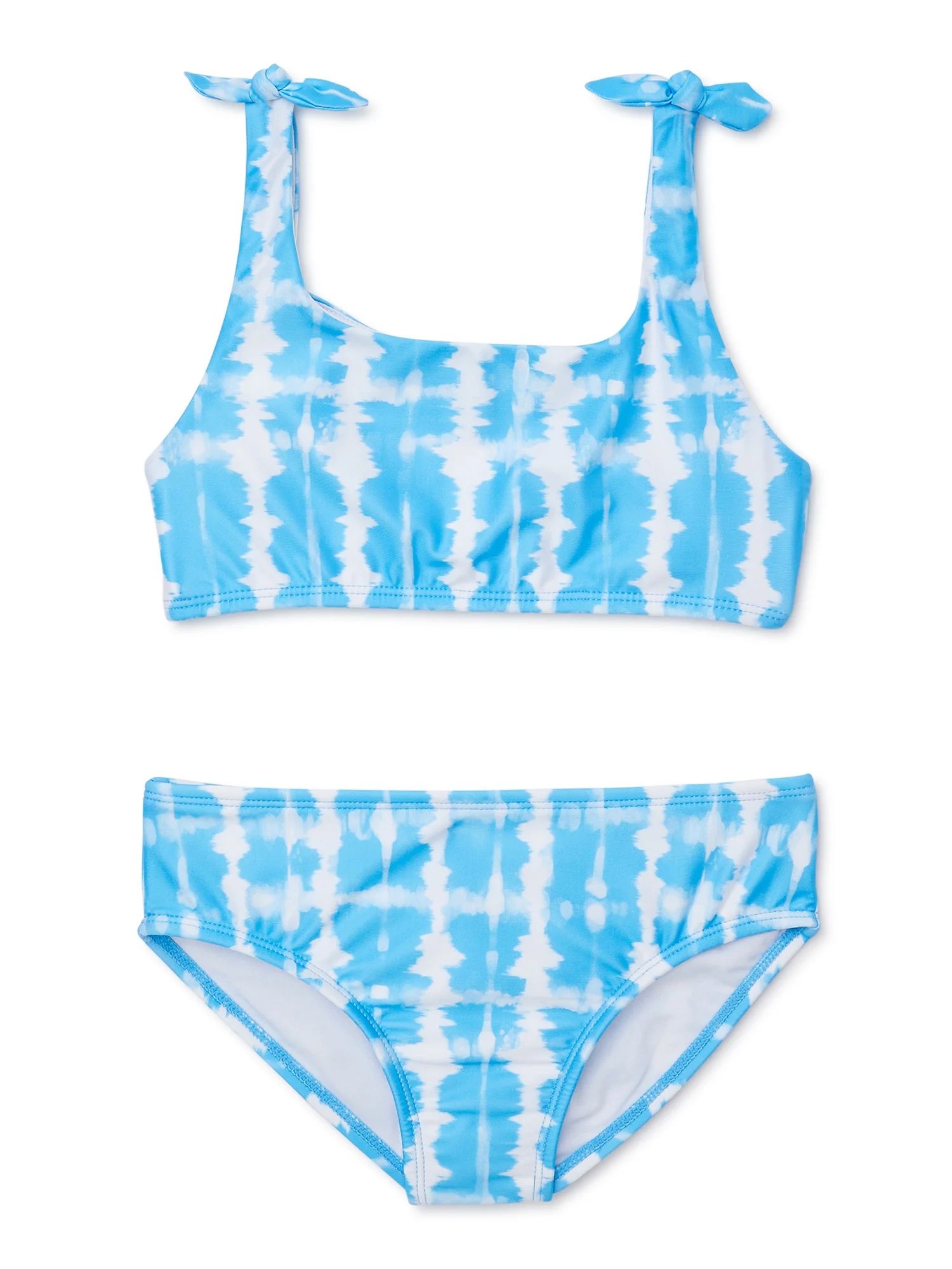 Wonder Nation Girls Tie Strap Bikini Swimsuit with UPF 50, Sizes 4-18 | Walmart (US)
