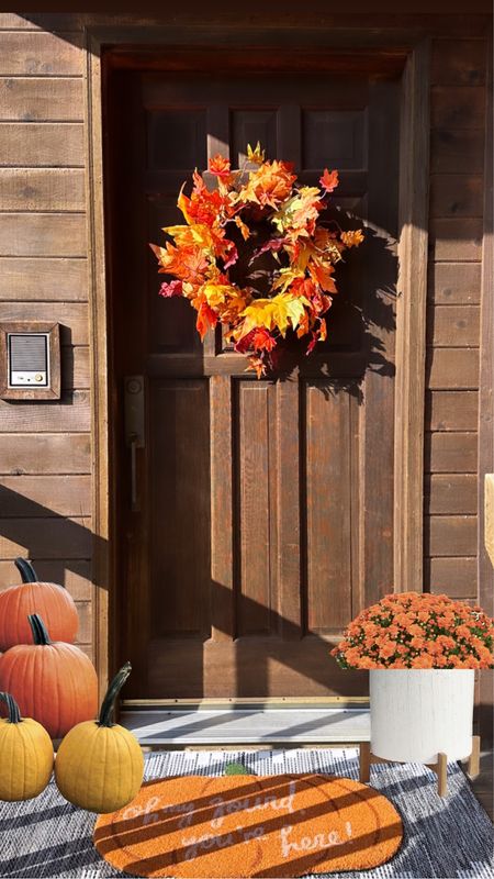 Planning our fall front porch! I love this wreath, and it’s on sale currently🧡🍁 I also love putting mums in plant stands to add a little more interest when decorating for the fall season🥰 my doormat is back in stock from last season, but it’ll go quickly!!🎃🍁🧡 It also comes in a cute white option as well!🤍
.
.
Use the code SAVENOW to get 30% off this wreath! I’ve linked similar plant stands that are also on sale through this retailer with the same code. 
.
.


#LTKsalealert #LTKSeasonal #LTKhome