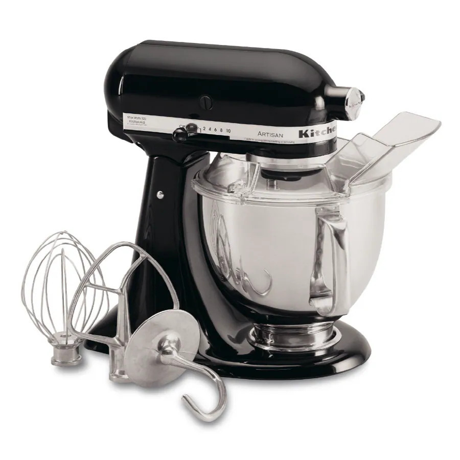 KitchenAid Artisan Onyx Black 5-Quart Tilt-head Stand Mixer Stainless Steel | KSM150PSOB | Lowe's