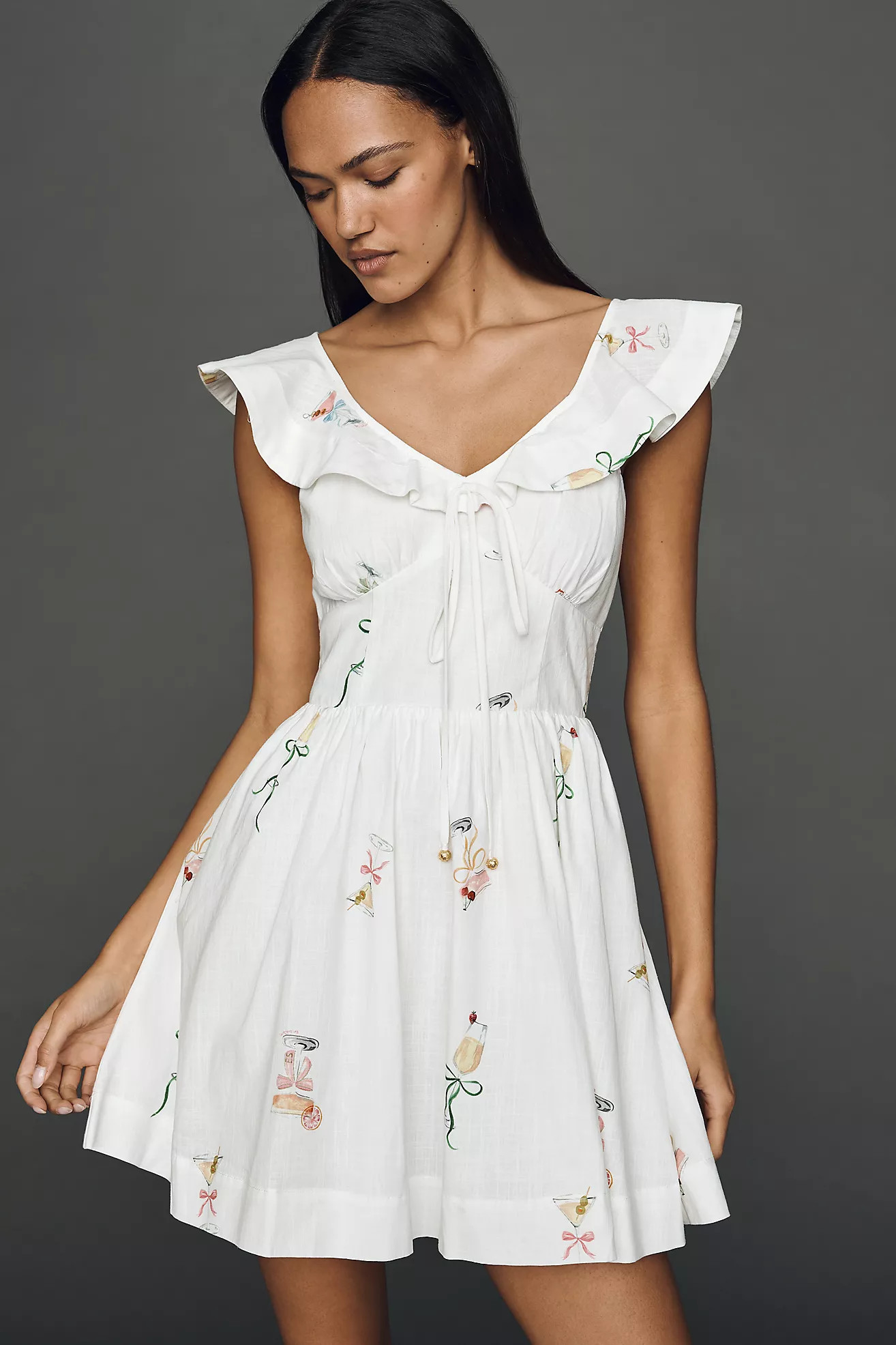 En Saison Leanne Cotton Ruffle Mini Dress | Anthropologie (US)