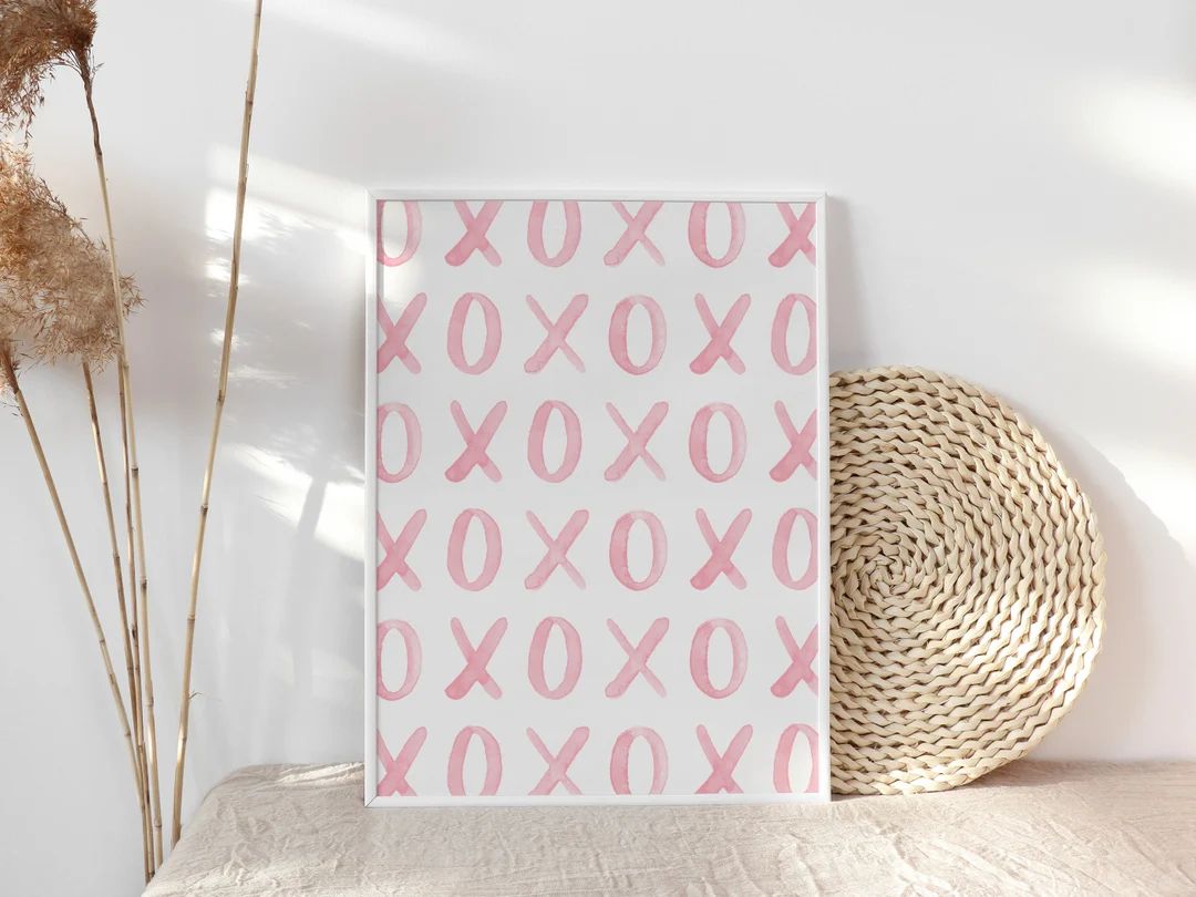 XOXO Poster, Girl Nursery Decor, XO Wall Art, Hugs Kisses Bedroom Decor, Blush Pink Abstract Art ... | Etsy (US)