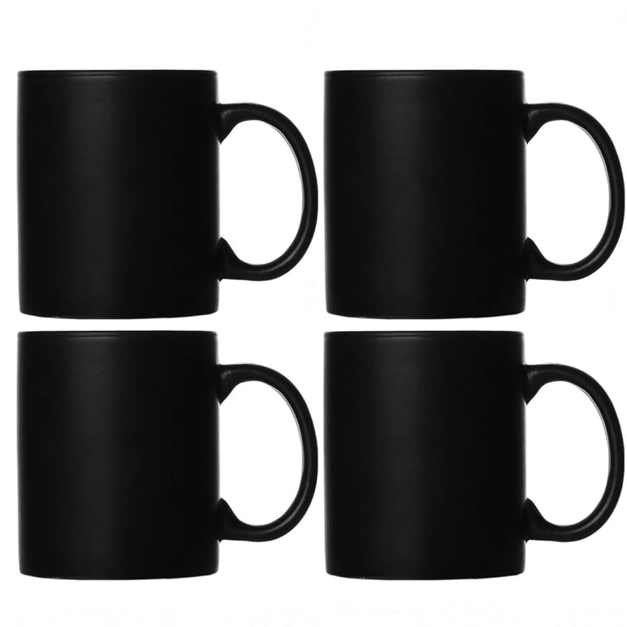Smilatte M010 Matte Black Porcelain Coffee Mugs, 12 oz Classic Ceramic Cup with Handle for Latte ... | Amazon (US)
