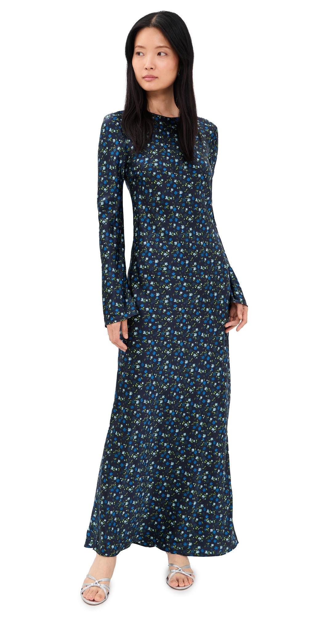 Lee Mathews Bella Silk Maxi Dress Navy 2 | Shopbop