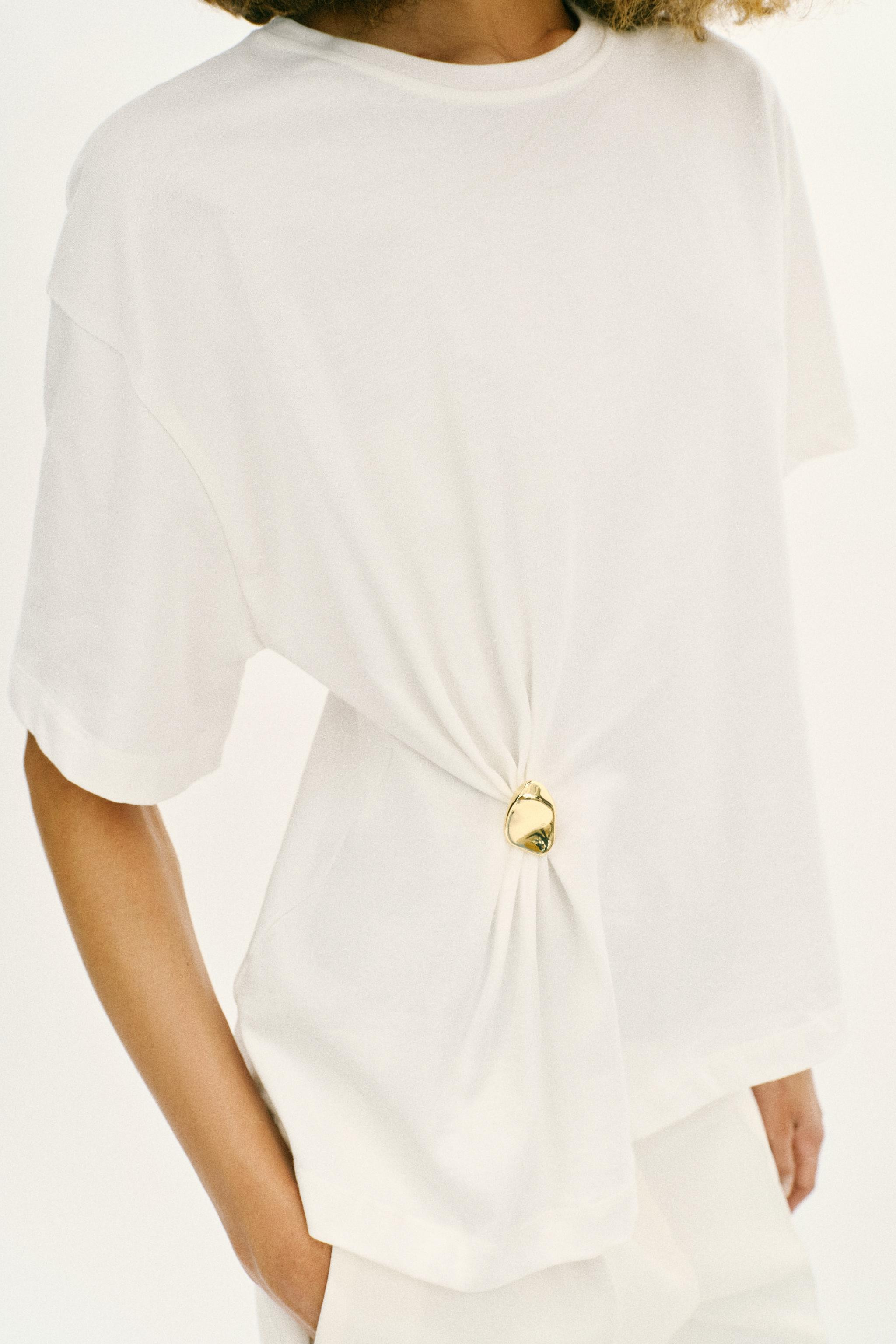 HEAVY COTTON APPLIQUÉ T-SHIRT | Zara UK