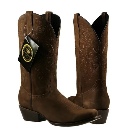 Women s Western Cowboys Boots Square Toe Cowgirls Brown Leather Boots Made in mexico autentic lether | Walmart (US)