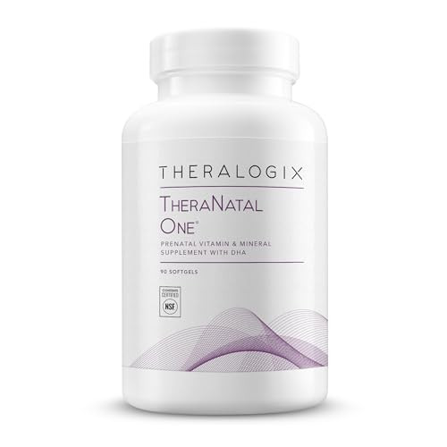 Theralogix TheraNatal One Prenatal Vitamin - 90-Day Supply - Prenatal Multivitamin with DHA, Vitamin D3, Methylated Folate, Iron & More to Support a Healthy Pregnancy* - NSF Certified - 90 Softgels | Amazon (US)