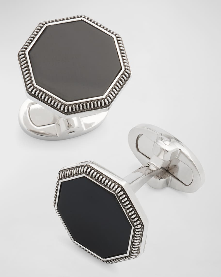 Jan Leslie Men's 925  Octagon Onyx Cufflinks | Neiman Marcus
