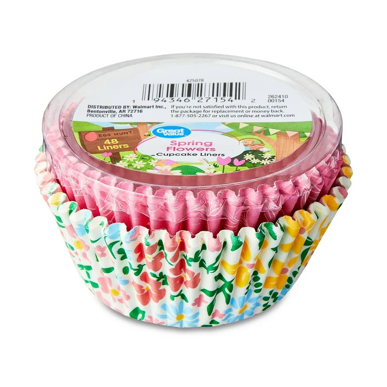Great Value Spring Flowers Cupcake Liners | Walmart (US)