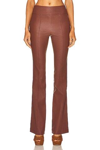 Helmut Lang Leather Bootcut Pant in Brown | FWRD 