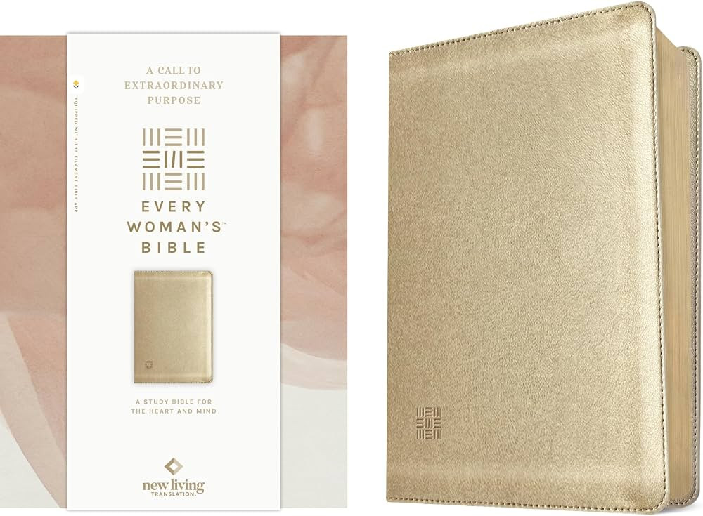 NLT Every Woman’s Bible, Filament Enabled (LeatherLike, Soft Gold, Red Letter) | Amazon (US)
