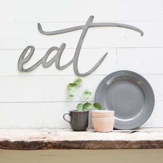 eat Metal Sign - Metal Wall Art - eat Sign - Metal Words - Farmhouse Kitchen - Metal Signs - Dini... | Etsy (US)