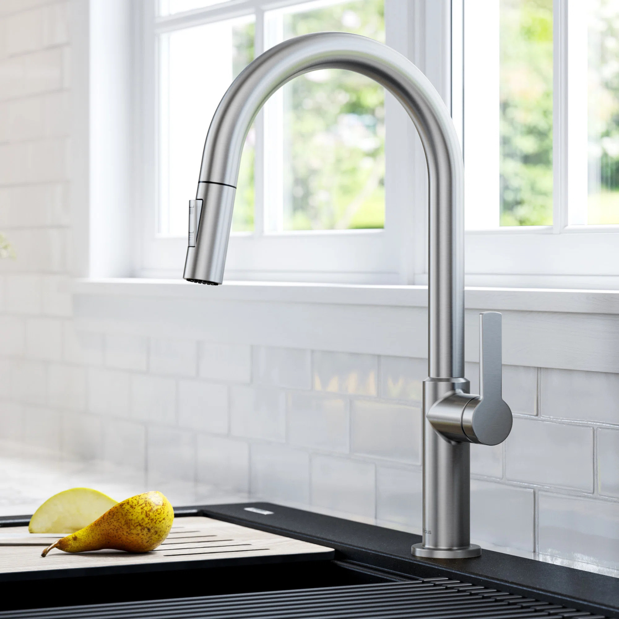 KRAUS Oletto Single Handle Pull Down Kitchen Faucet KPF-2820SFS | Wayfair North America