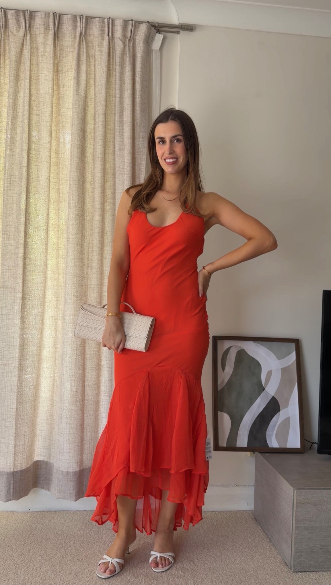 Orange ruffle asos dress for summer! 

#LTKdresses #LTKuk #LTKspring