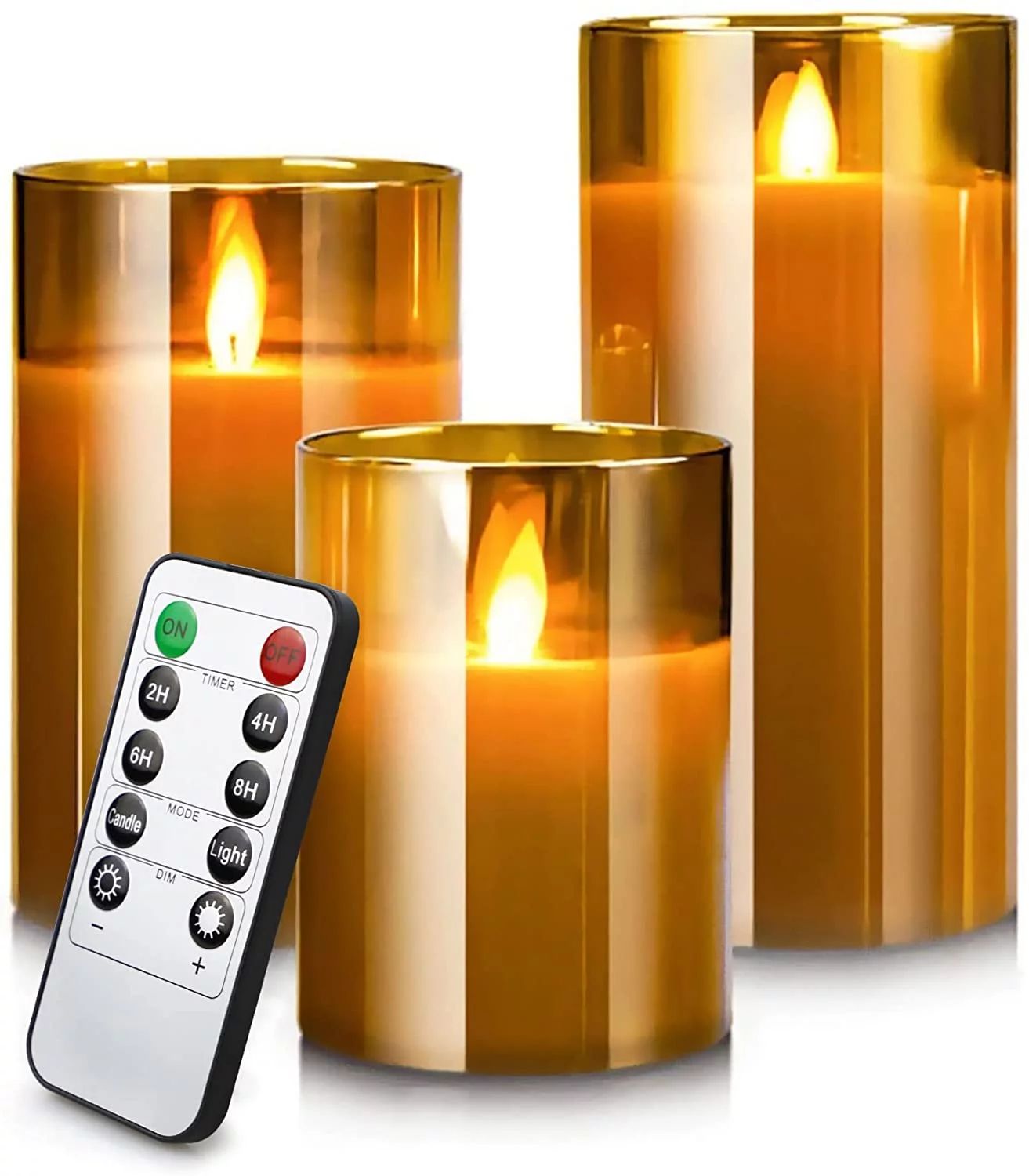 Flameless Candles Flickering with Remote, SONSIEN 3 Pack Candles Battery Operated with Timer, Ple... | Walmart (US)