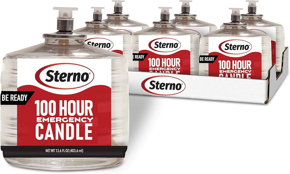 Sterno 100-Hour Emergency Candles - Long Burning Unscented Candles for Emergencies and Power Outa... | Amazon (US)