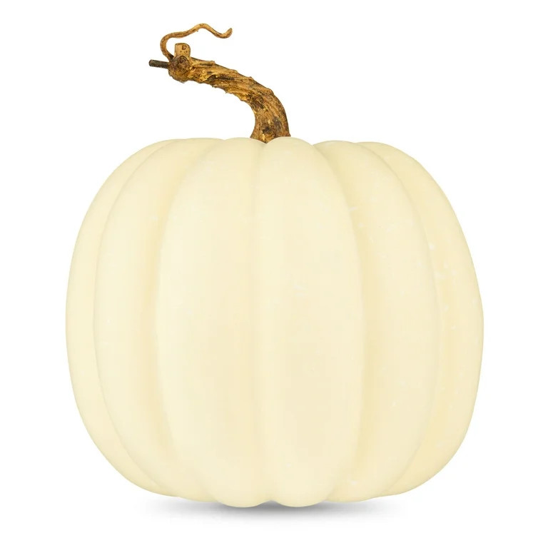 Harvest 8 in Rustic Tall White Foam Pumpkin Decoration, Way to Celebrate | Walmart (US)