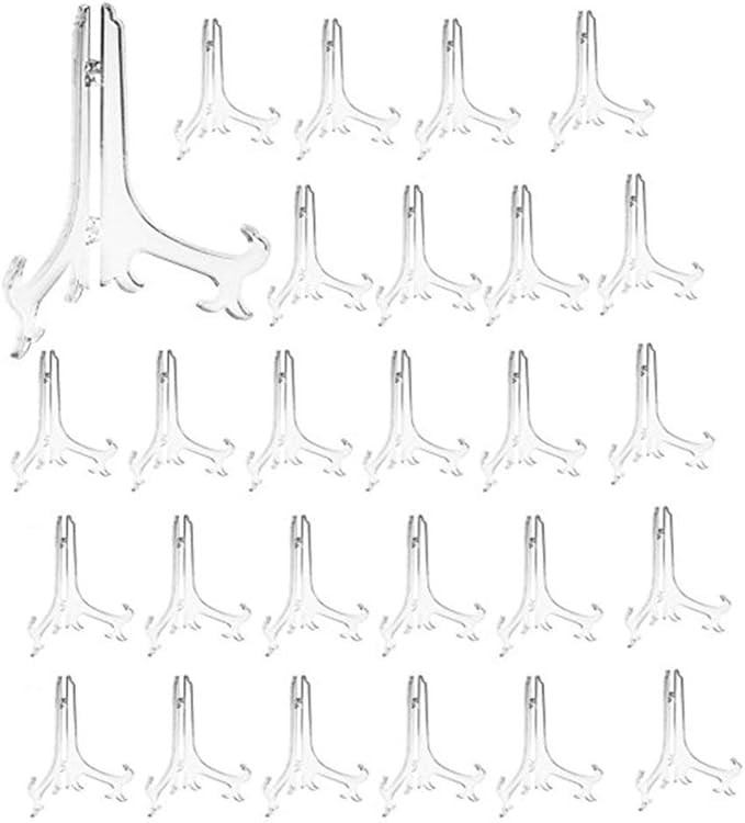 Artliving 3" Clear Plastic Stand Cookie Holder Display Stand Place Card Holder Display Easels at ... | Amazon (US)