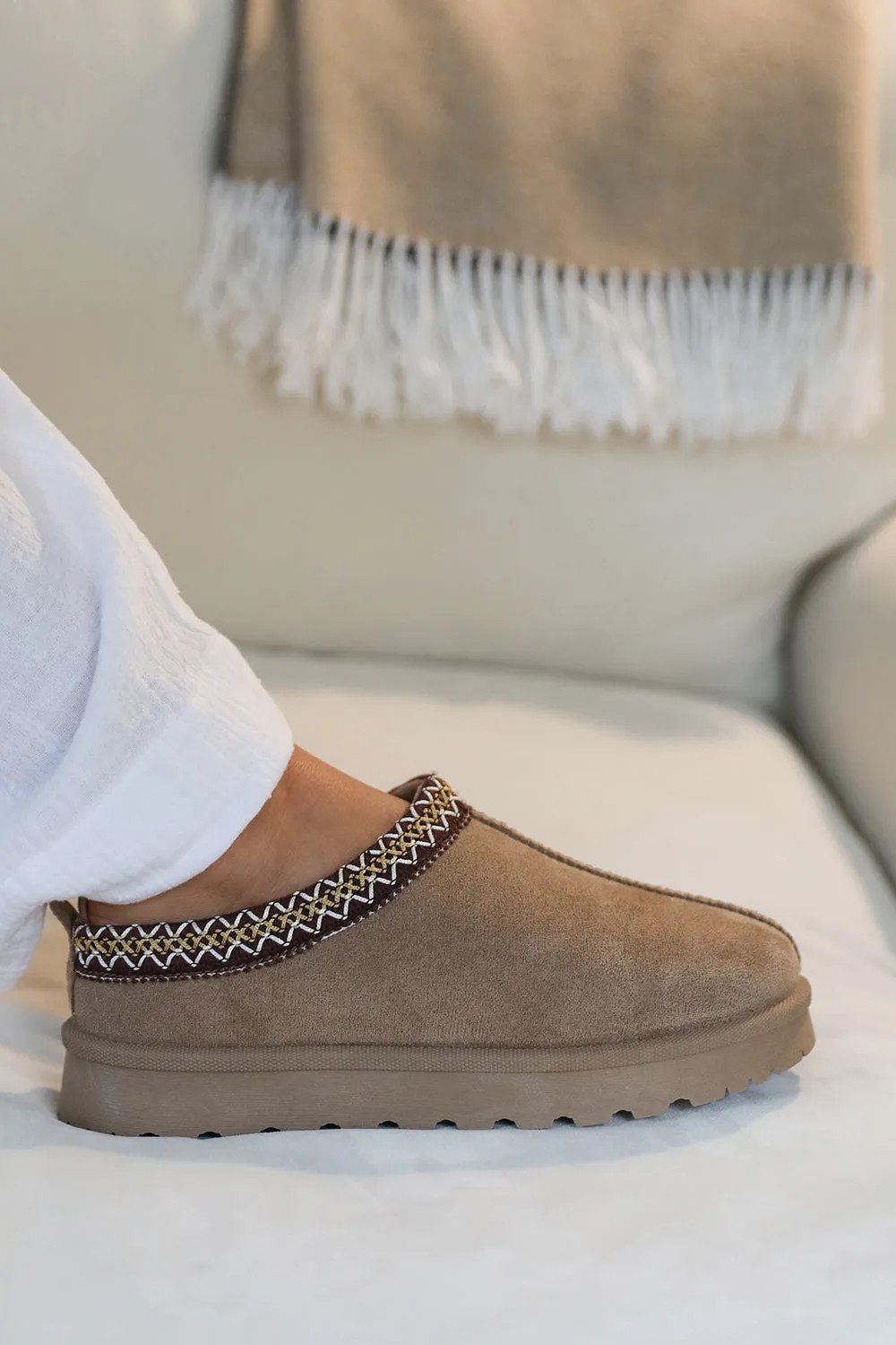 Boots | 'Oak' Aztec Detail Faux Fur Lining Mini Boots | Where's That From | Debenhams UK