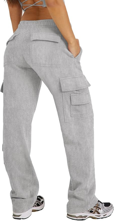 Waitfairy Wide Leg Sweatpants Women Cargo Pants for Girls High Waisted Baggy Sweatpants for Women... | Amazon (US)