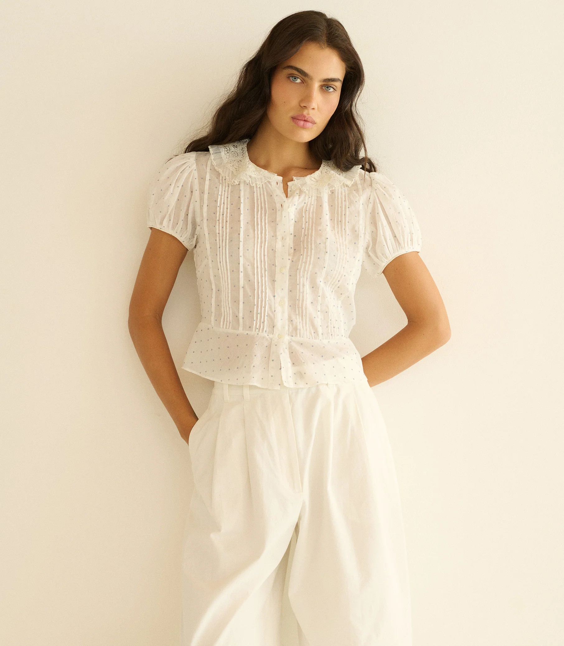 Oleta Top - Salt Flock Dot | DÔEN | DOEN