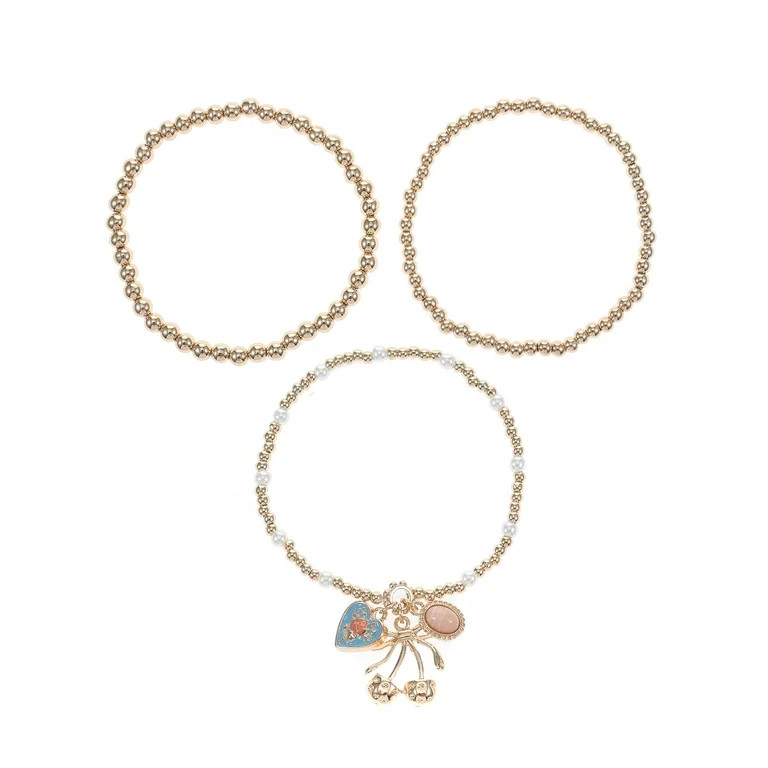 No Boundaries 3pc Gold-Tone Bracelet Stack | Walmart (US)