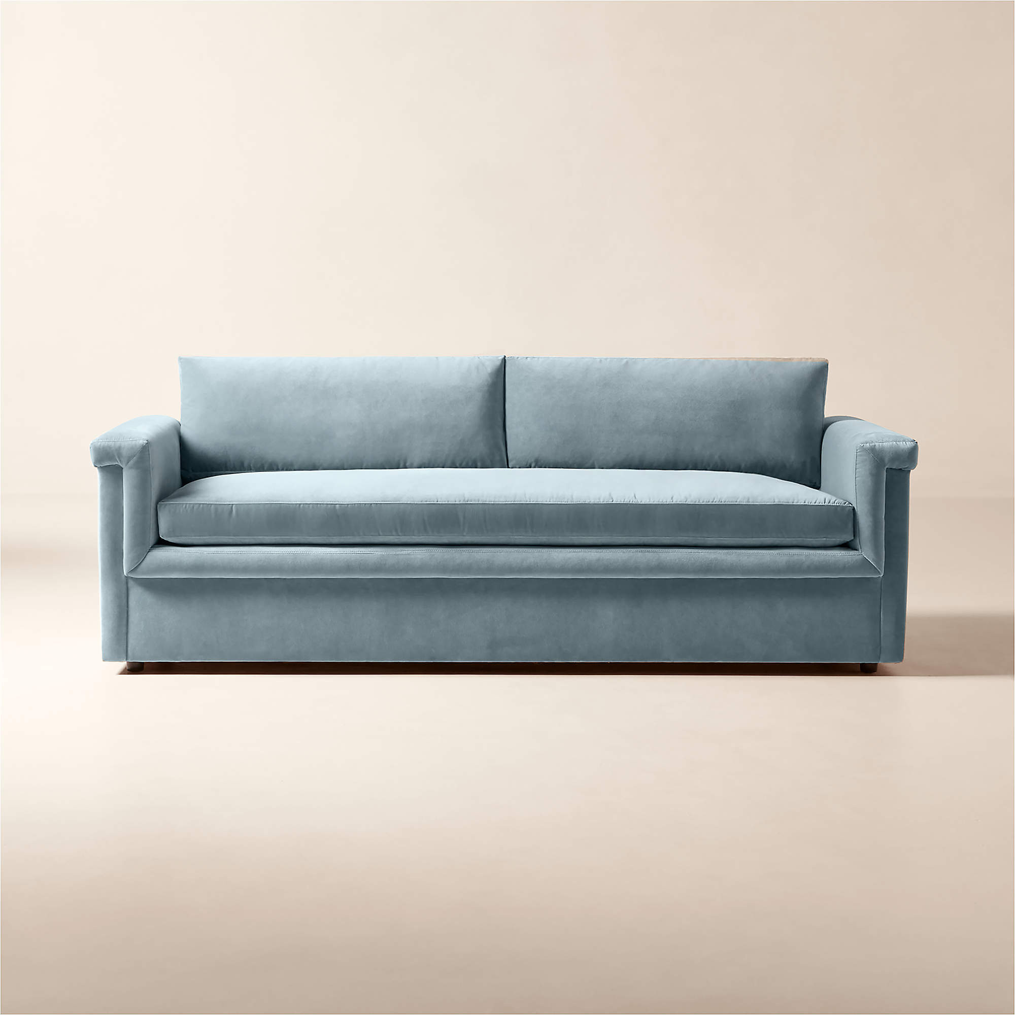 Ceva Light Blue Velvet Sleeper Sofa | CB2 | CB2