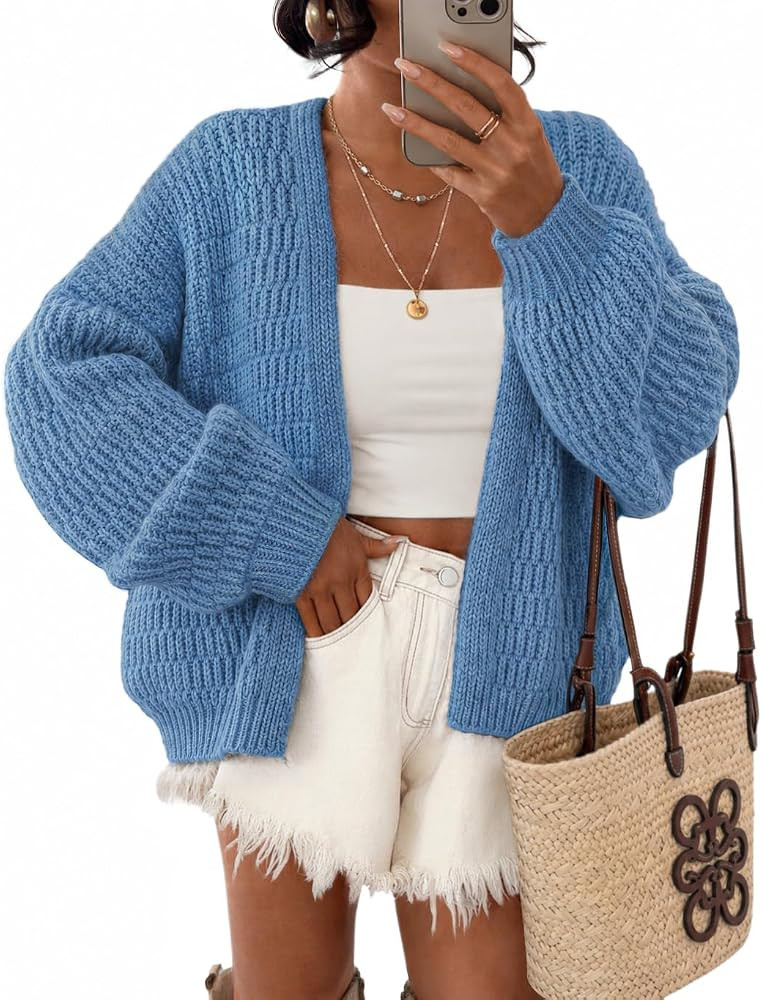 ZESICA Women's Chunky Open Front Knit Cardigan Sweaters | Amazon (US)